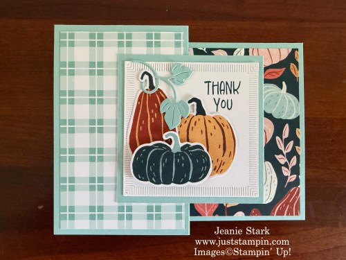 Stampin' Up! Painted Pumpkins Double Z fold thank you card-Jeanie Stark StampinUp