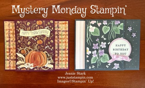 Stampin' Up! Book Binding Z Fold cards with Autumn Opulence and Violet Dreams-Jeanie Stark StampinUp