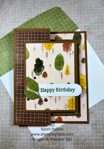 Stampin' Up! Sweet Days of Autumn Double Decker Pop Out fun fold birthday Card idea-visit juststampin.com for mystery stamping fun fold card ideas-Jeanie Stark StampinUp