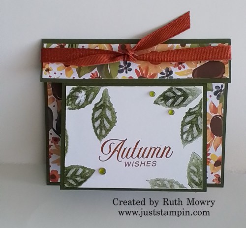 Stampin' Up! Sunflower Fields Overlay fun fold fall Card idea-visit juststampin.com for mystery stamping fun fold card ideas-Jeanie Stark StampinUp